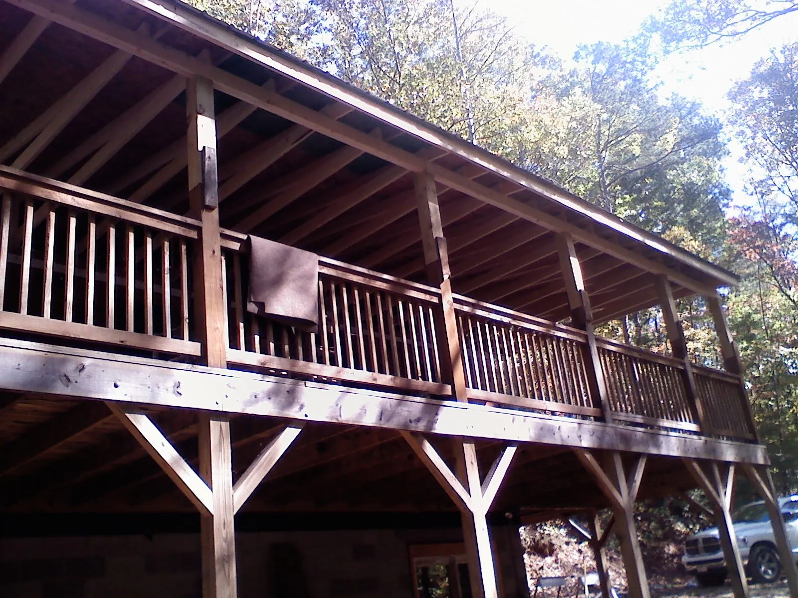 Timber framing under a new elevated porch and deck — Roof Leak Repair in Nanty Glo by Roofing Brothers